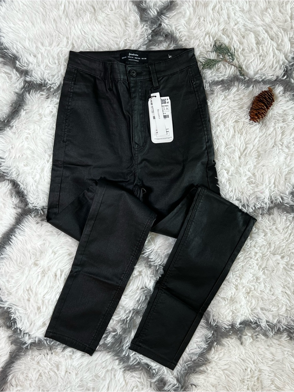 Black Coated Skinny Pants